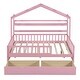 preview thumbnail 30 of 33, Wooden Full Size House Bed with 2 Drawers,Kids Bed with Storage Shelf, Gray