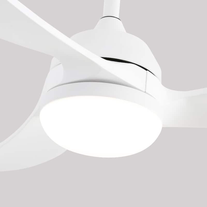 Sofucor 42 Inch Low Profile Flush Mount Ceiling Fan with Light, Remote Control, 5 ABS Blades,Reversible Quiet DC Motor