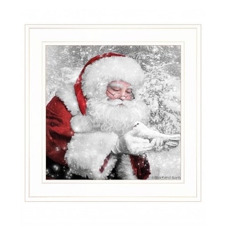 Santas Little Friends 3 White Framed Print Wall Art