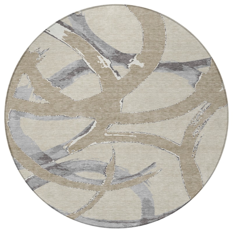 HomeRoots Abstract Transitional Rectangle Outdoor Rug