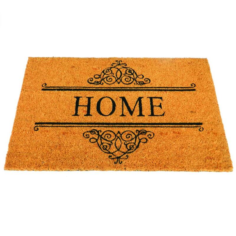 PVC Backed coir door mat natural printed - 18" X 30"