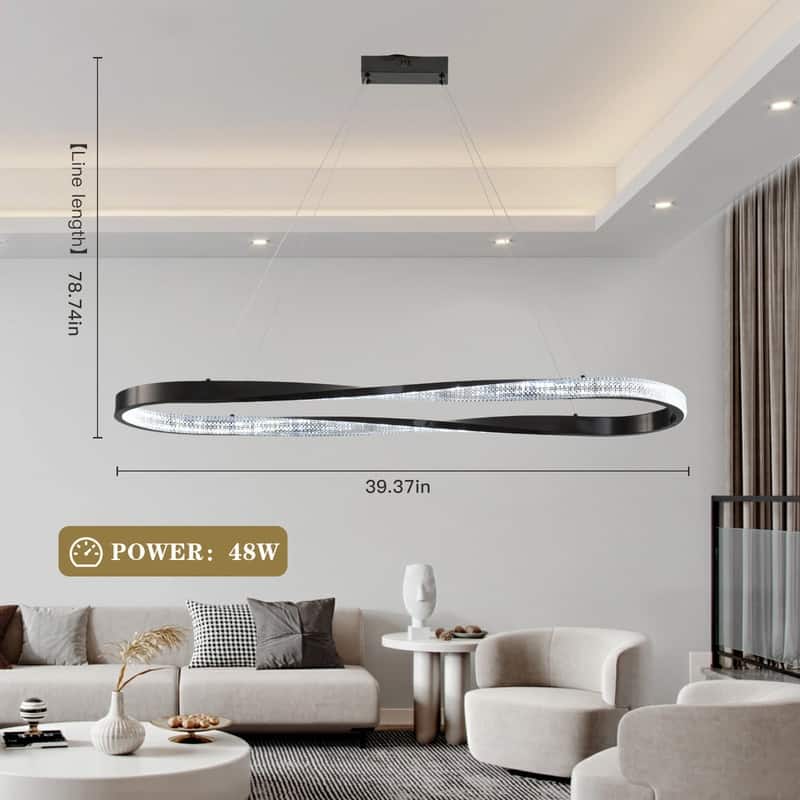 Modern Led Chandelier Dimmable Pendant Light Kitchen Island Lighting