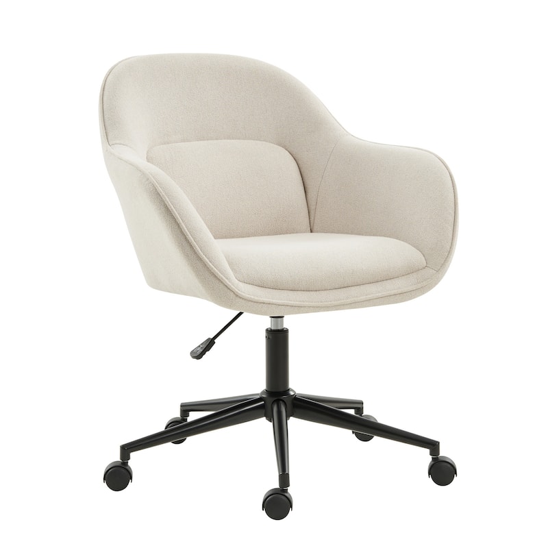 Victoria Modern Curved Backrest Office Chair with Casters and Metal Base by HULALA HOME