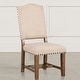 preview thumbnail 6 of 4, Fabric Upholstered Solid Wood Side Chair, Pack of Two, Beige and Brown