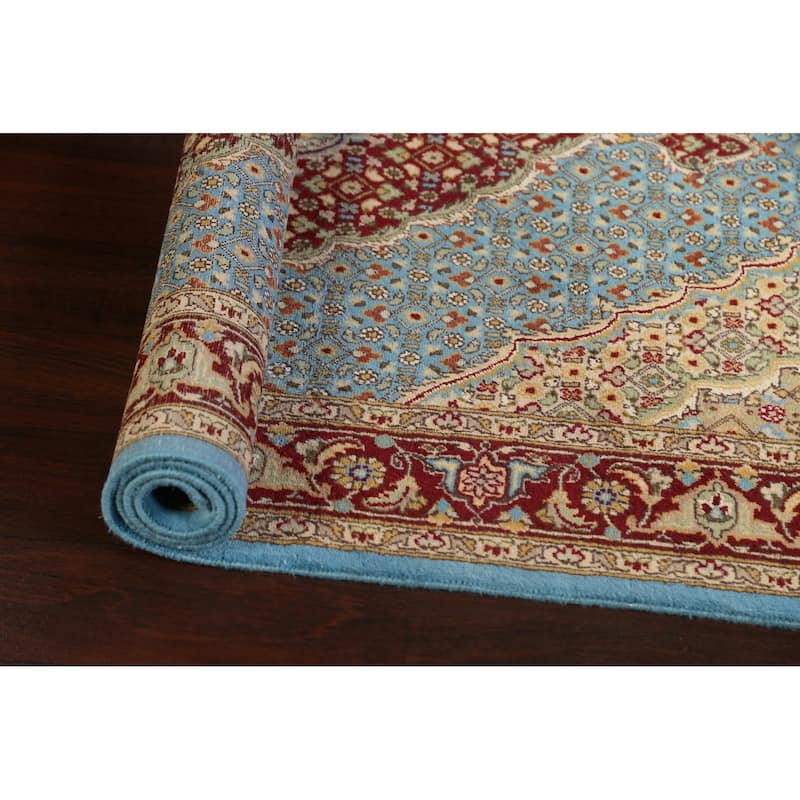 Wool/ Silk Vegetable Dye Tabriz Mahi Oriental Area Rug Handmade Carpet - 4'1" x 5'11"