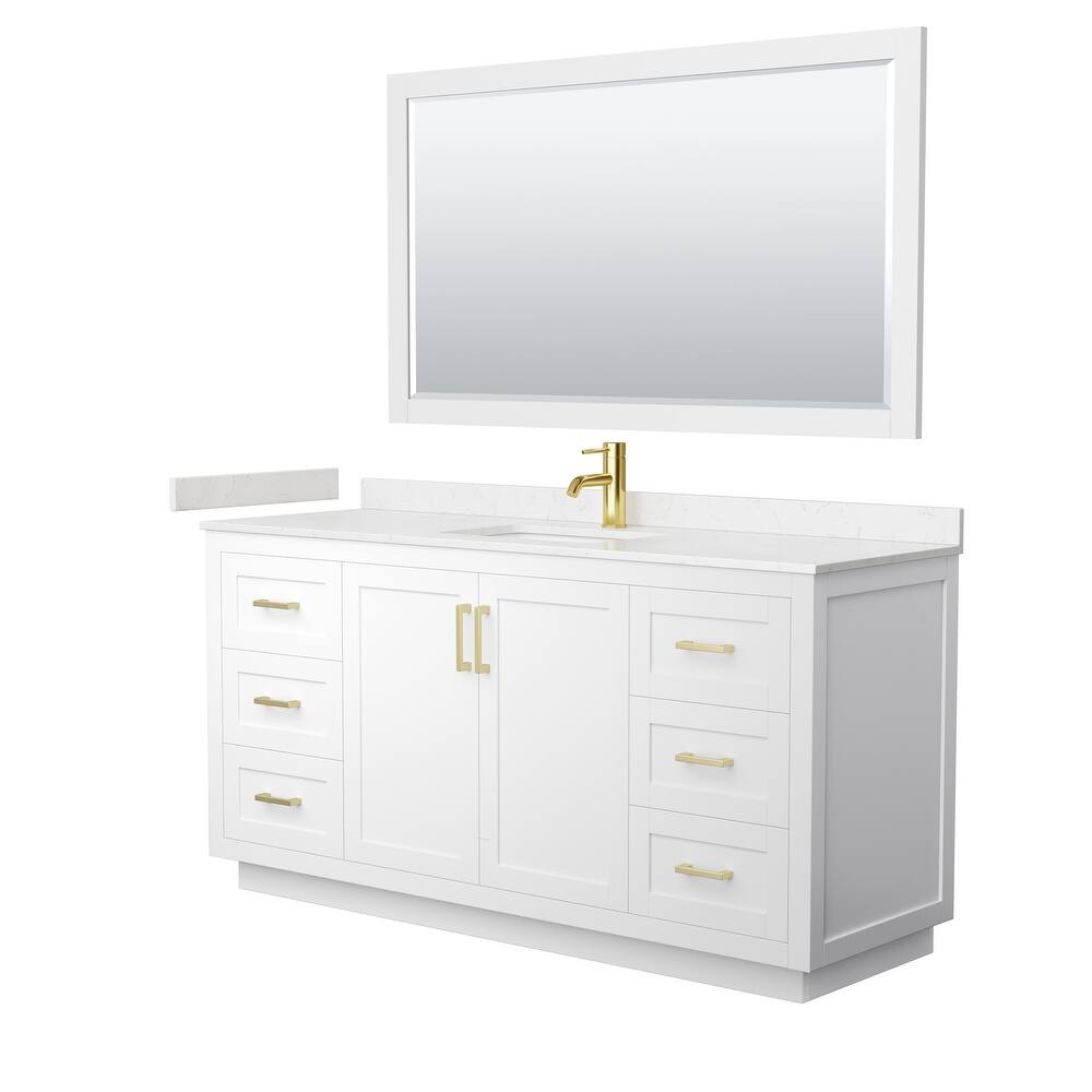 Miranda Bathroom Vanity Set, Cultured Marble Top, 58-Inch Mirror