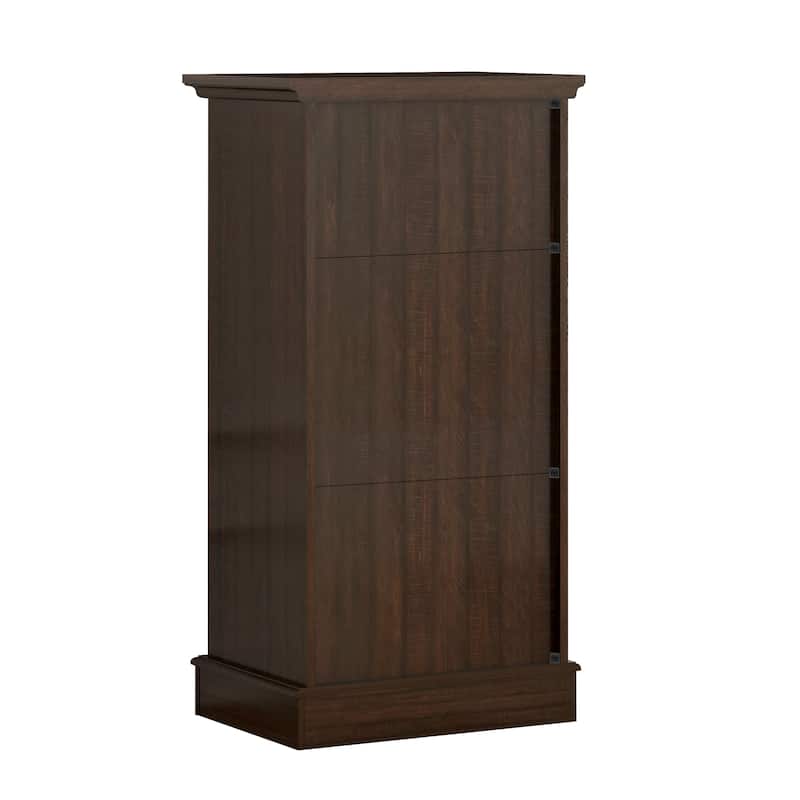 Wine Cabinet with Metal Glass Holder and Wood Lattice Rack - 22" in Width