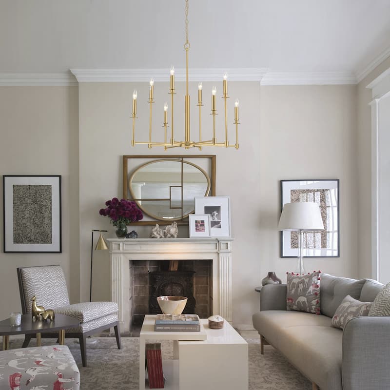 8-Light Classic Candle Chandelier Kitchen island Hanging Pendant for dining room