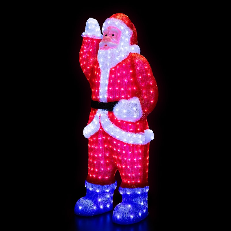 Lighted Commercial Grade Santa Claus Christmas Decor 3.75' Red Blue