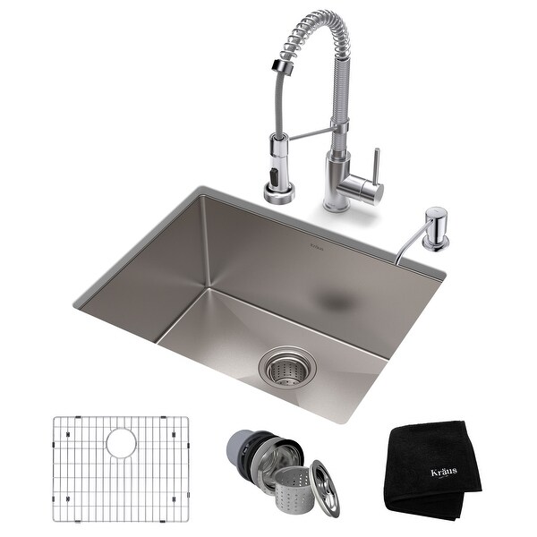 Kraus 3-in-1 Set Undermount Kitchen Sink, Pulldown Faucet, Dispenser. Opens flyout.