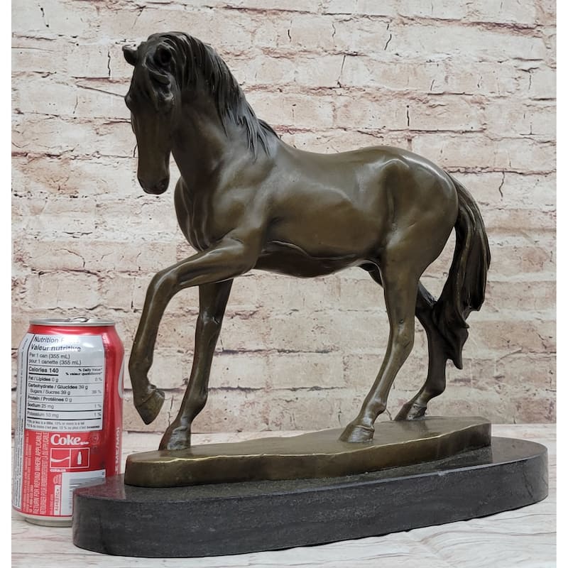 Show Horse Mare Hot Cast Bronze Statue Sculpture Equestrian Decor On Marble Base
