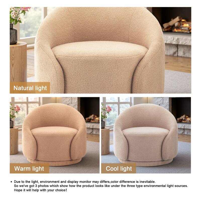 Modern Upholstered Swivel Barrel Chair Accent Lounge Chair