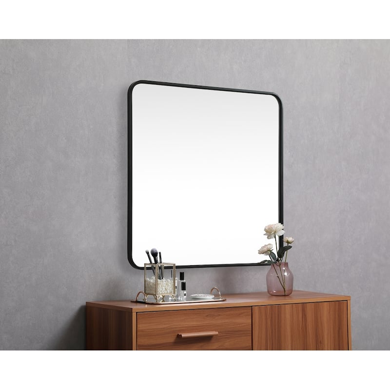 Indigo Home Soft corner metal square mirror 30x30 inch