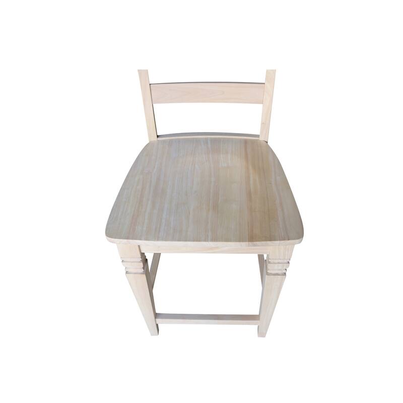 Unfinished Solid Parawood Java Stool