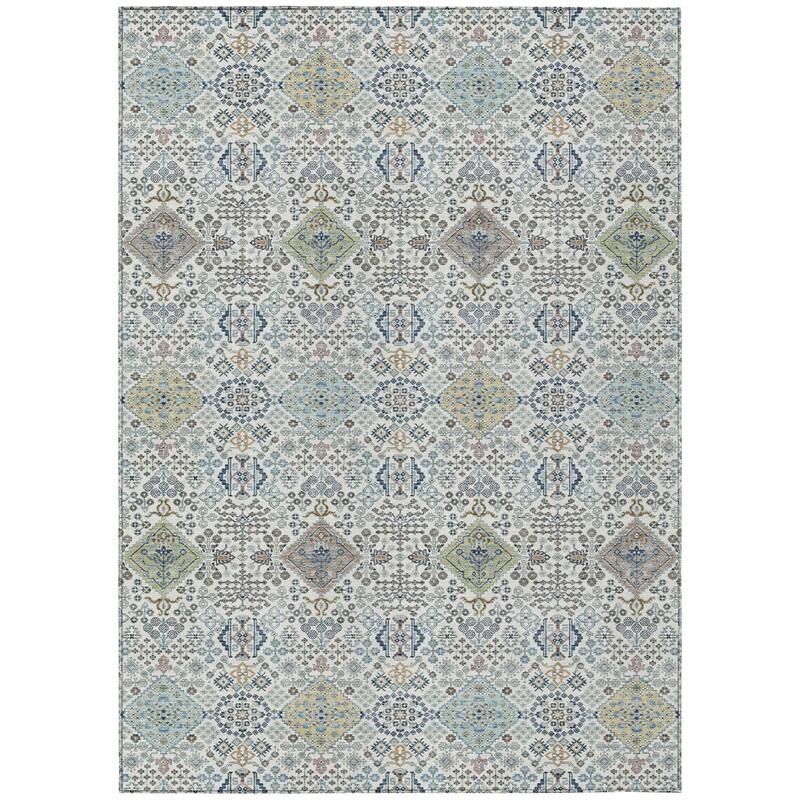 Machine Washable Indoor/ Outdoor Boho Panel Chantille Rug