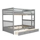 preview thumbnail 15 of 17, Full-Over-Full Bunk Bed with Ladders and 2 Storage Drawers