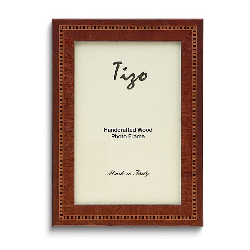 Curata Handcrafted Brown Wood with Inlay 8x10 Photo Frame