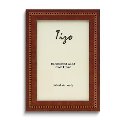 Curata Handcrafted Brown Wood with Inlay 8x10 Photo Frame
