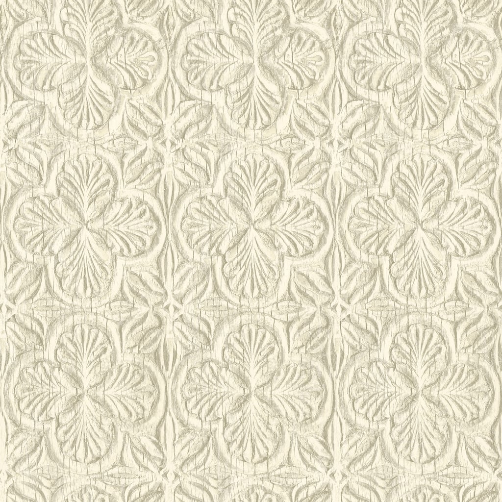Chesapeake Karachi Cream Wooden Damask Wallpaper