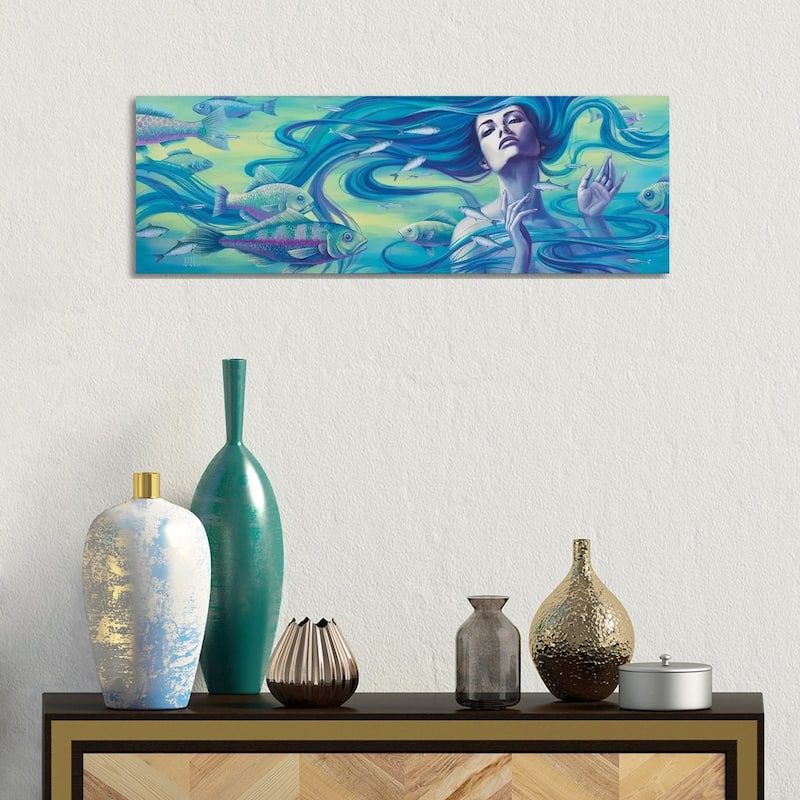 iCanvas "Aquatic III" by Vasilisa Romanenko Canvas Print - 12x36x1.5