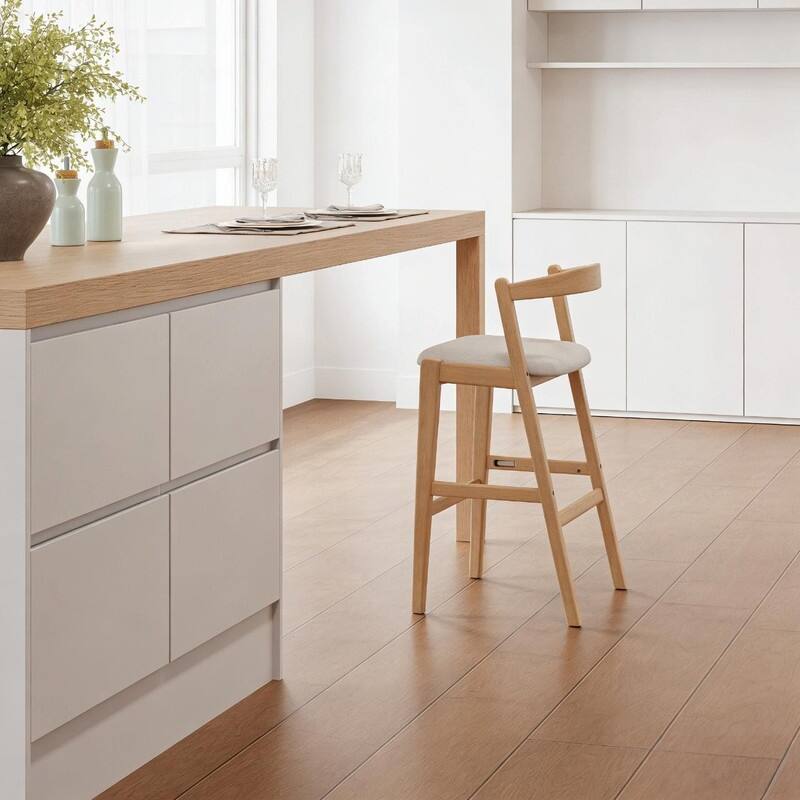 Set of 2 Indoor Rubberwood Barstools