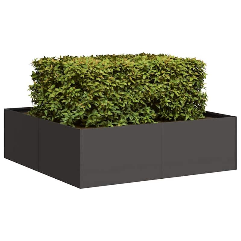 vidaXL Planter Black Cold-rolled Steel Large Decorative Inlays Planter - 39.4 x 39.4 x 11.8 in