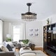 preview thumbnail 22 of 43, Kviflon 48'' Crystal Ceiling Fan with Lights and Remote 6 Speed, 3 Light Change Retractable Blades Chandelier Ceiling Fan