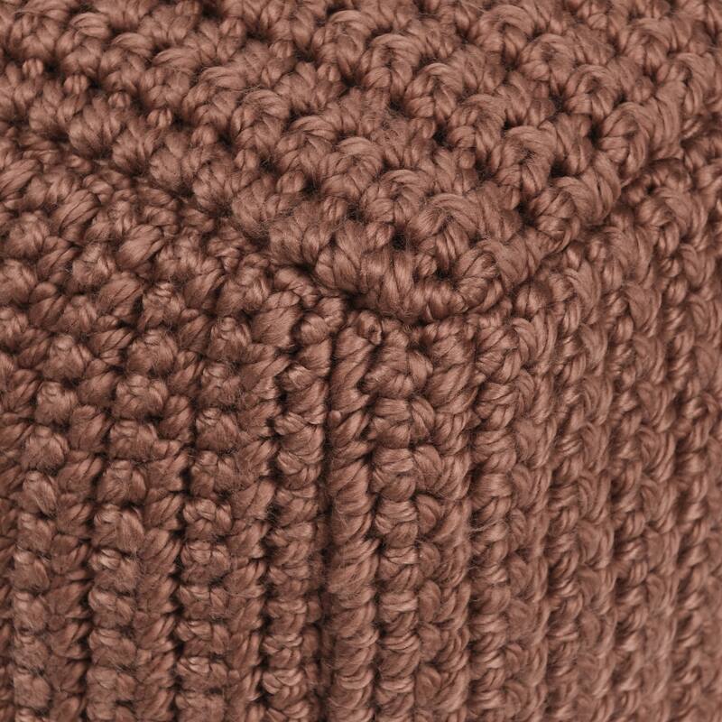 Villa by Classic Home Prism 18" Handwoven Square Pouf