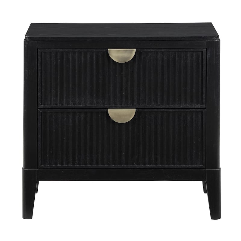 Mason Black 2-Drawer Nightstand