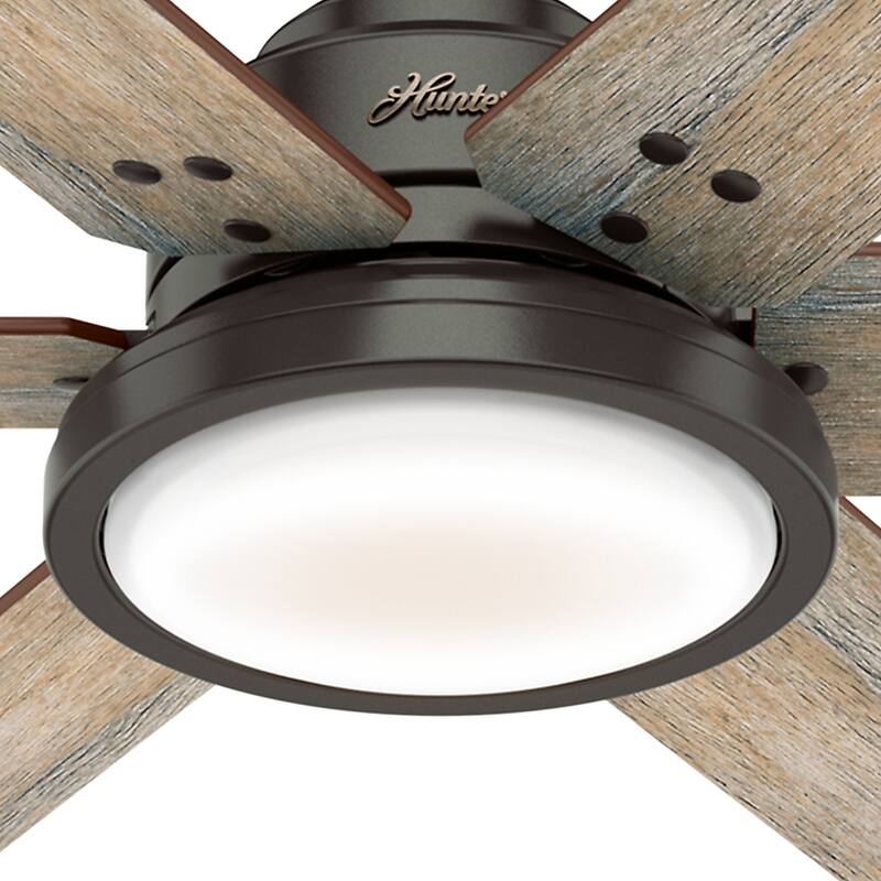 Hunter 60" Warrant Ceiling Fan with LED Light, Wall Control - Windmill - Farmhouse, Industrial, Contemporary - ENERGY STAR