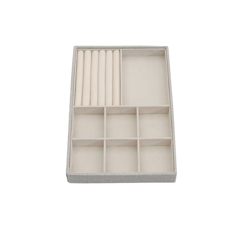 Household Essnetials Stackable Jewelry Storage Trays, 3-Tier, Silver
