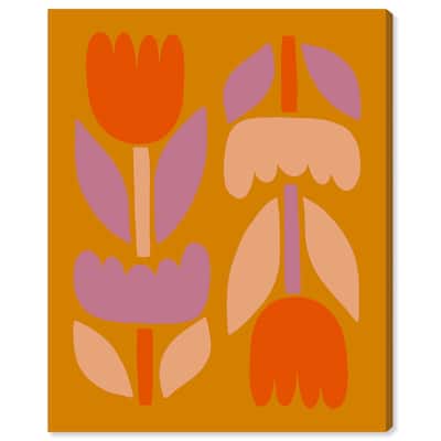 Tulips in Ochre Land Canvas by Art Remedy, Gallery Wrapped