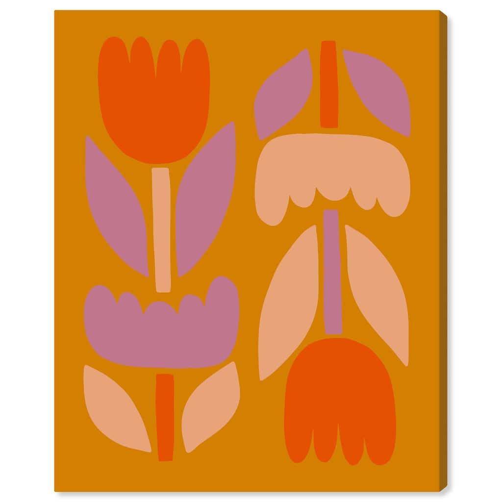 Tulips in Ochre Land Canvas by Art Remedy, Gallery Wrapped