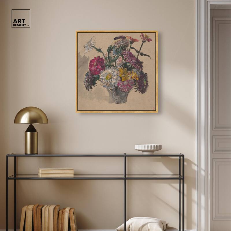 Basket of Flowers Canvas by Art Remedy