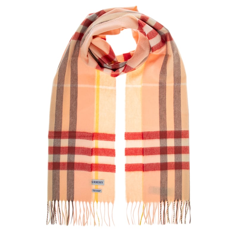 Burberry Check 100% Cashmere Scarf - Light Pink Check