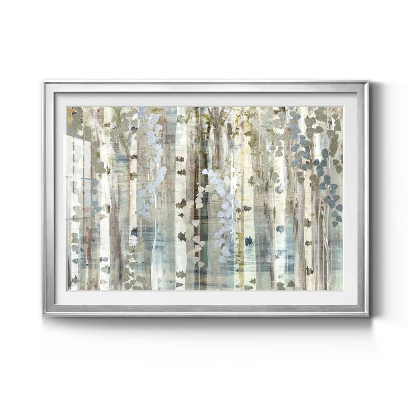 Birch Wood Meadow Premium Framed Print - Ready to Hang
