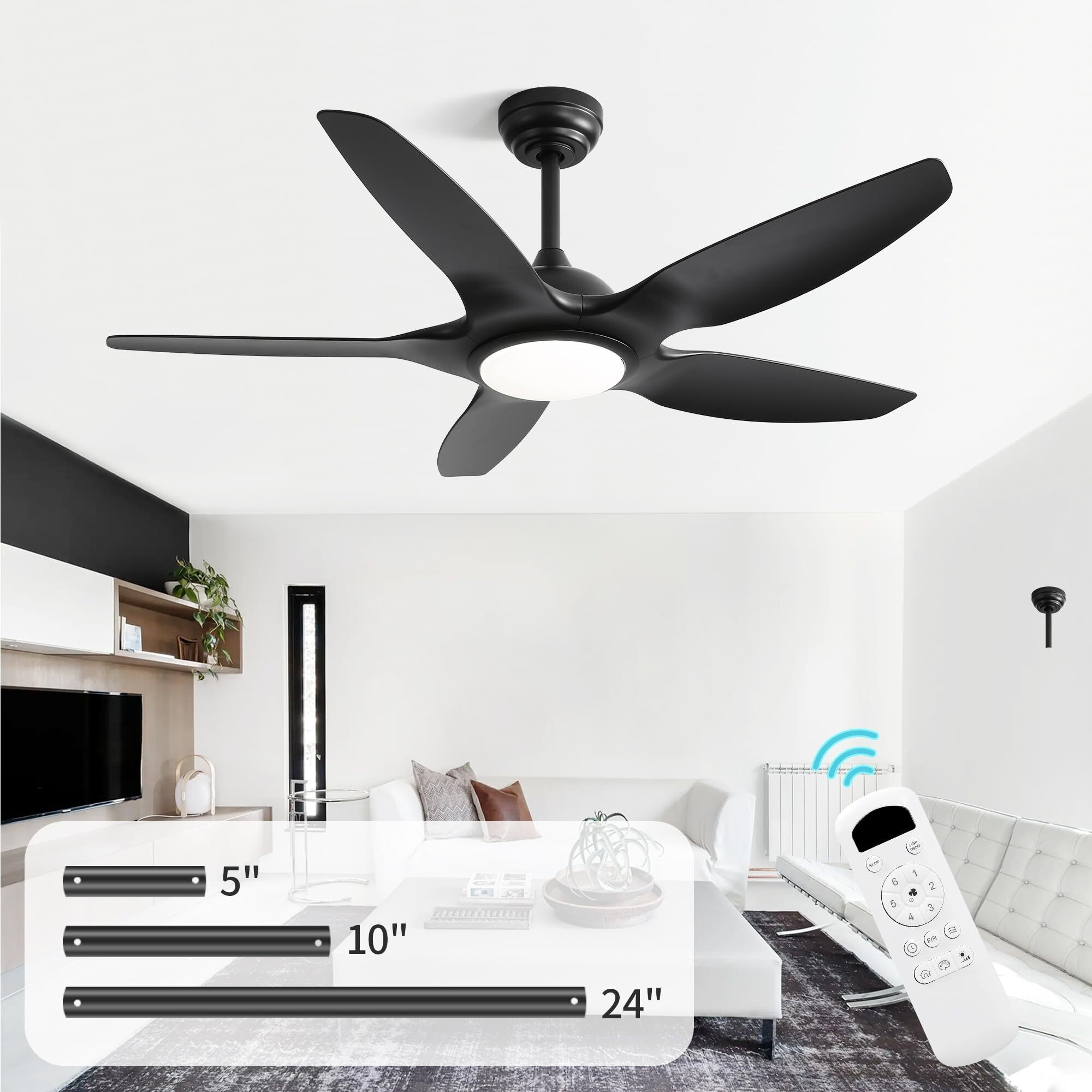 Sofucor Fan 48 Inch Ceiling Fans w/ Lights & Remote Indoor Outdoor Ceiling Fan Energy Saving