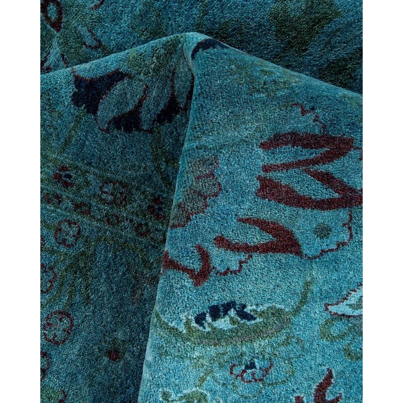 Fine Vibrance, One-of-a-Kind Hand-Knotted Area Rug - Blue, 4' 3" x 6' 3" - 4' 3" x 6' 3"