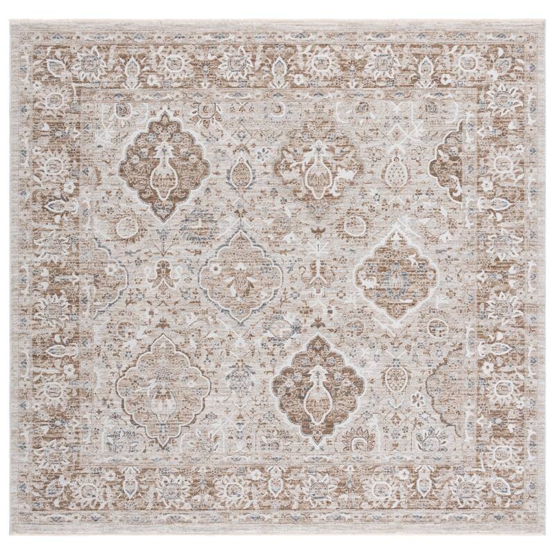 SAFAVIEH Finley Aristi Traditional Oriental Rug - Brown/Grey - 6'7" Square