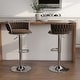 preview thumbnail 45 of 198, Modern Velvet Adjustable Swivel Bar Stools Set of 2 Coffee-Silver