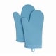 preview thumbnail 52 of 108, KitchenAid Ribbed Soft Silicone Oven Mitt 2-Pack Set, 7.5"x13" Blue Velvet