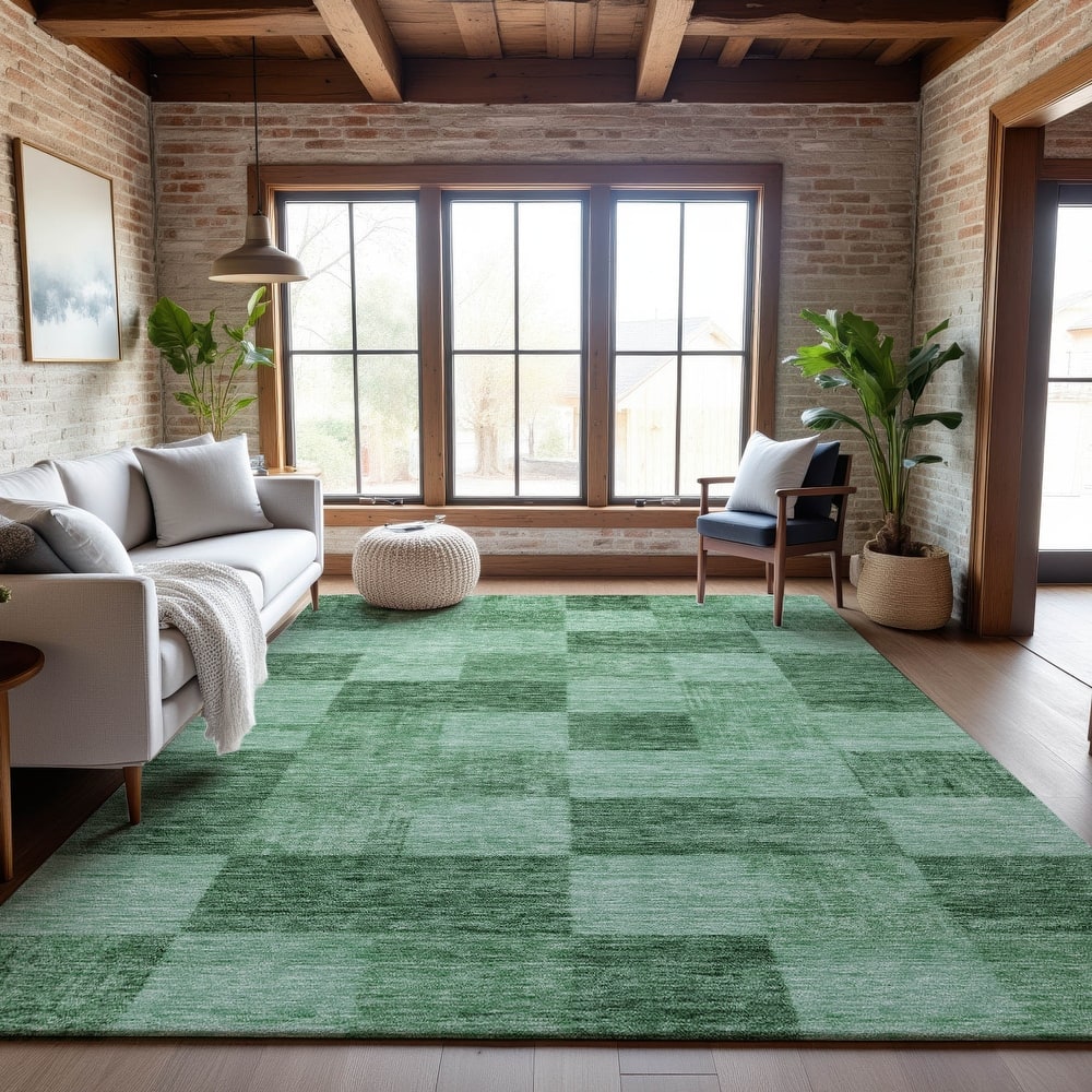 Premium Washable Super Soft Modern Checker Mayfield Rug
