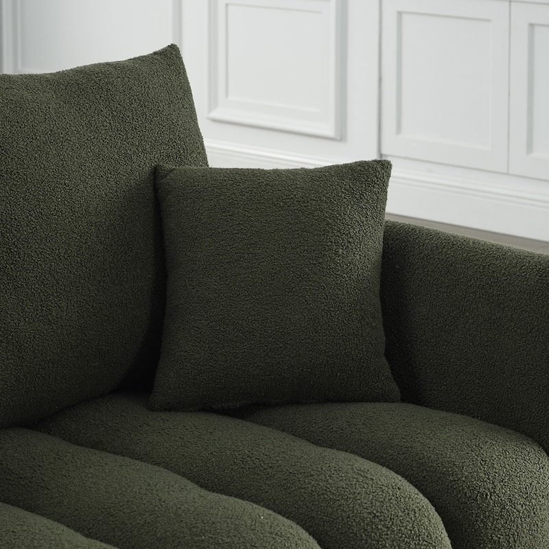 82 Inch Premium Teddy Fabric Sofa Oversized Upholstered Chair