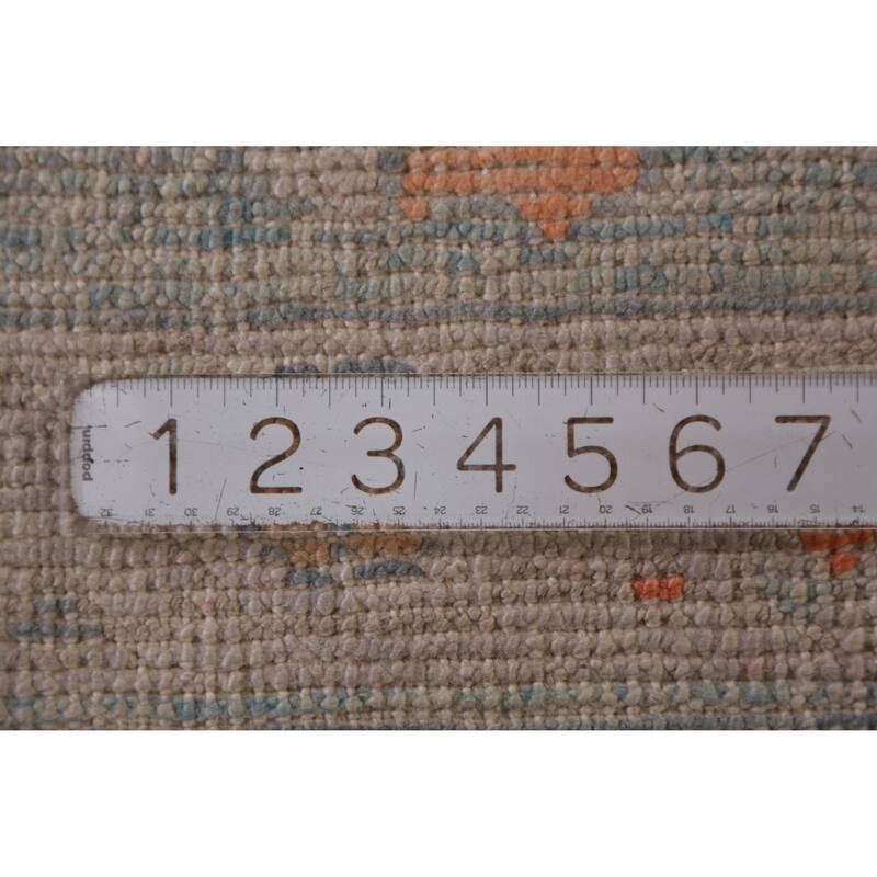 Hand Knotted Oriental 100% Wool Carpet Transitional All-Over Navy Blue & Blues Oushak Area Rug - 11' 10'' X 9' 0''