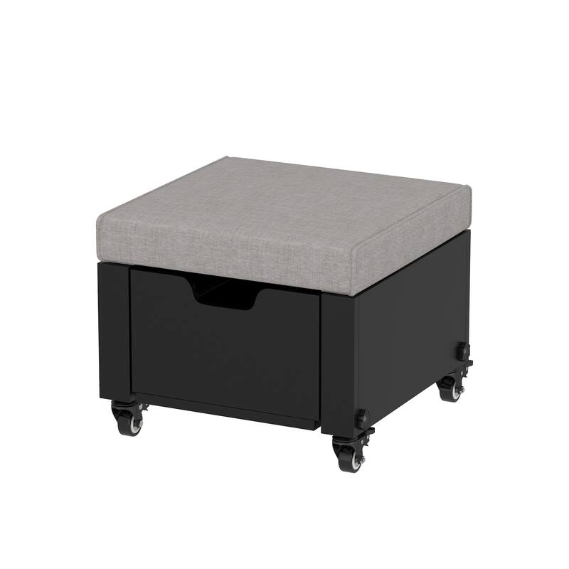 Garage Tool Stool on Wheels,Toolbox stool,Height-Adjustable,Detachable Seat,Storage Drawer