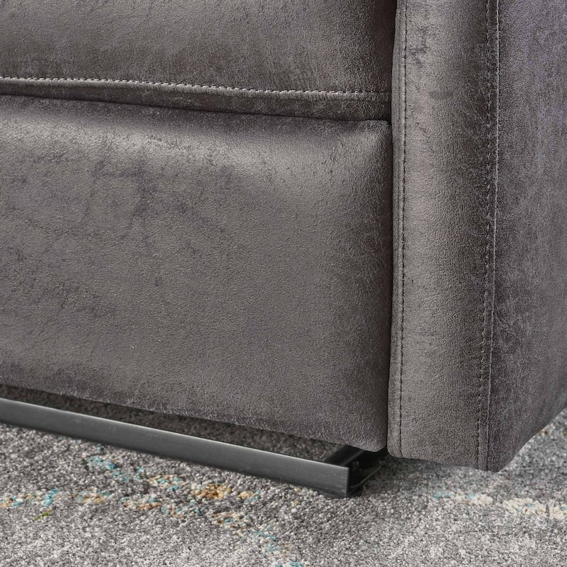 Modern Fabric Double Seat Recliner Chair with Plush Cushions by Christopher Knight Home