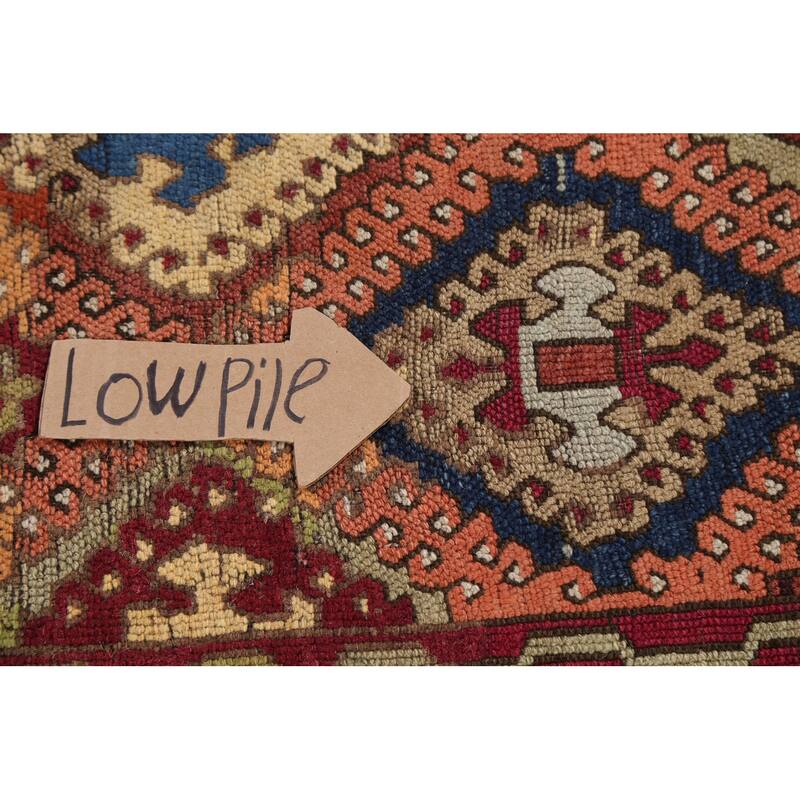 Pre-1900 Antique Vegetable Dye Oushak Turkish Wool Area Rug Handmade - 3'7" x 8'2"