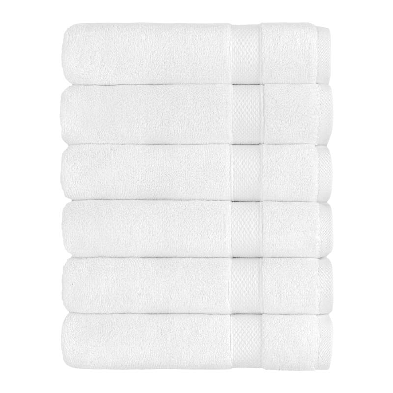 Authentic Hotel and Spa 100% Turkish Cotton Anovia Hand Towel Set - 6 Piece Set