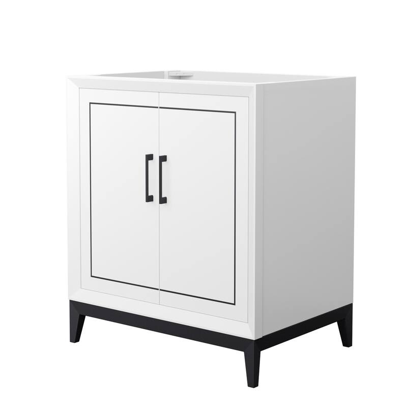 Wyndham Collection WCH515130S-CXSXX-MXX Marlena 30" Single Free - White / Matte Black Hardware