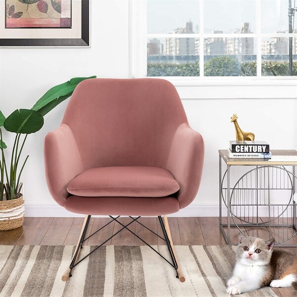 overstock pink velvet chair